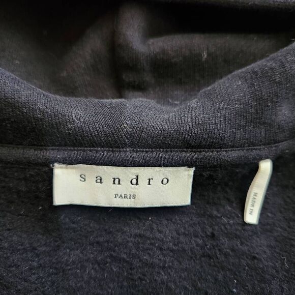 Sandro Paris Love Jacket Mens Large 40 Varsity Bomber Hoodie - Picture 5 of 8
